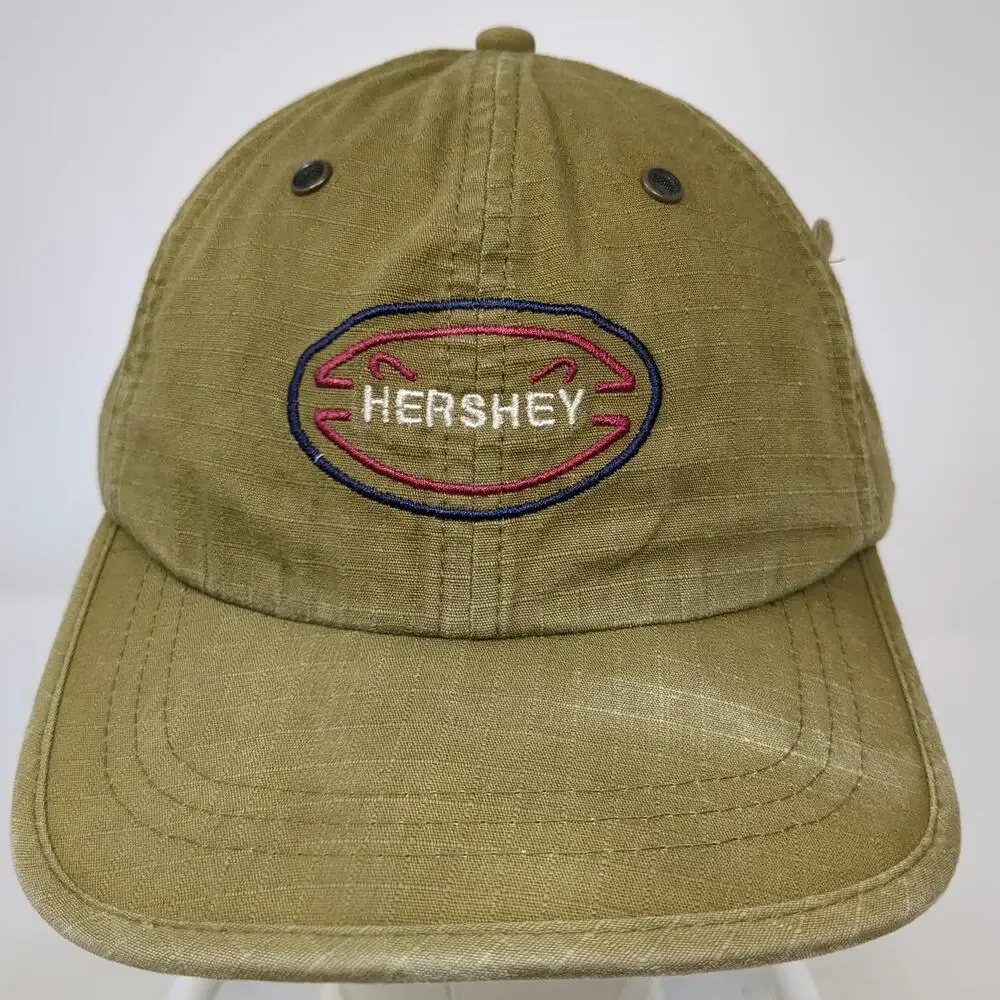HersheyPark Baseball Cap Green One Size White Side Pocket Cotton Strapback Hat